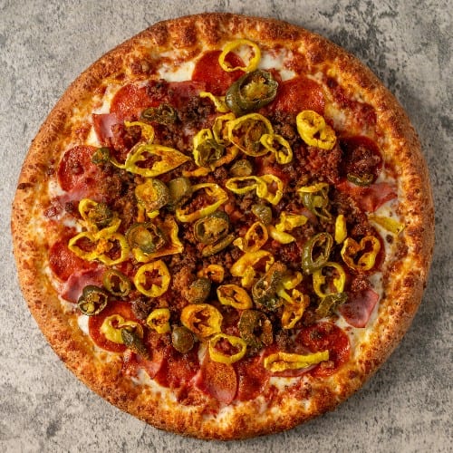 Meat Feast Firehouse Pizza.